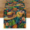 Mexican Style Colorful Printed Linen Table Runner Festive Cactus Sombrero Patterns For Day Of The 4