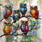 Colorful Owl Celestial Suncatcher Vibrant Stained Acrylic Window Pendant For Living Rooms Bedrooms 0