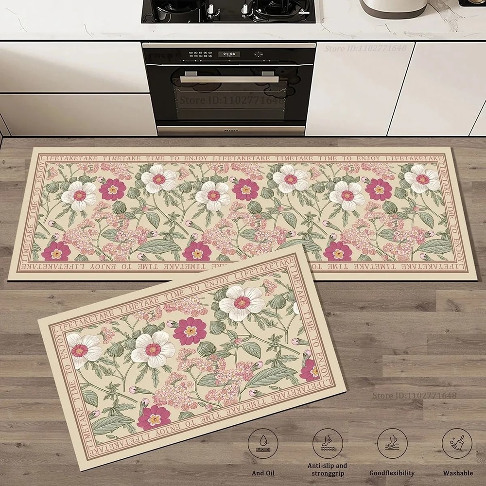 Botanical Garden ExtraThick Absorbent Rug NonSlip AntiFatigue Kitchen Bathroom Mat Collection 9