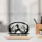Custom Skiing AlpineGoggles Sculpture Personalized Metal Ski Statuette With HandFinished Wooden Ba 0