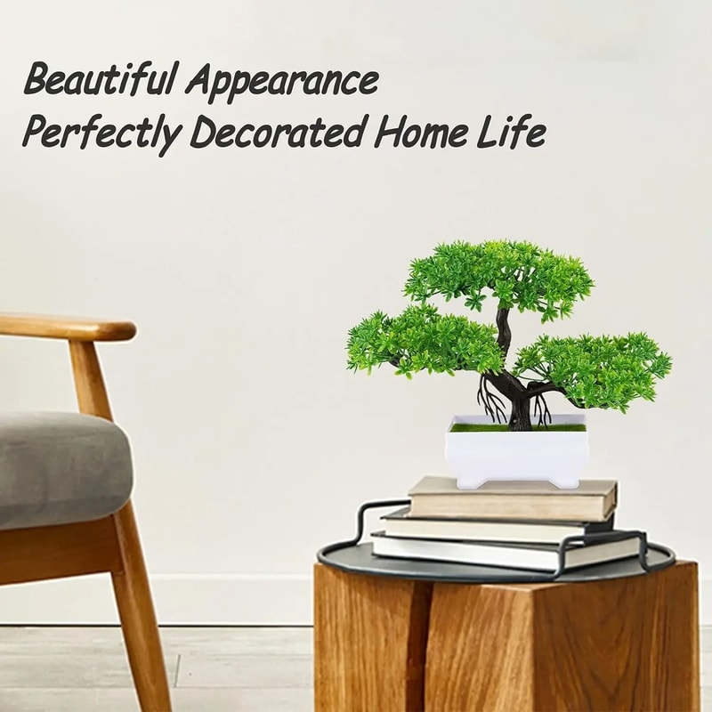 Minimalist Green Artificial Bonsai HighDefinition Faux Potted Tree For Home Bedrooms Table Accents 1