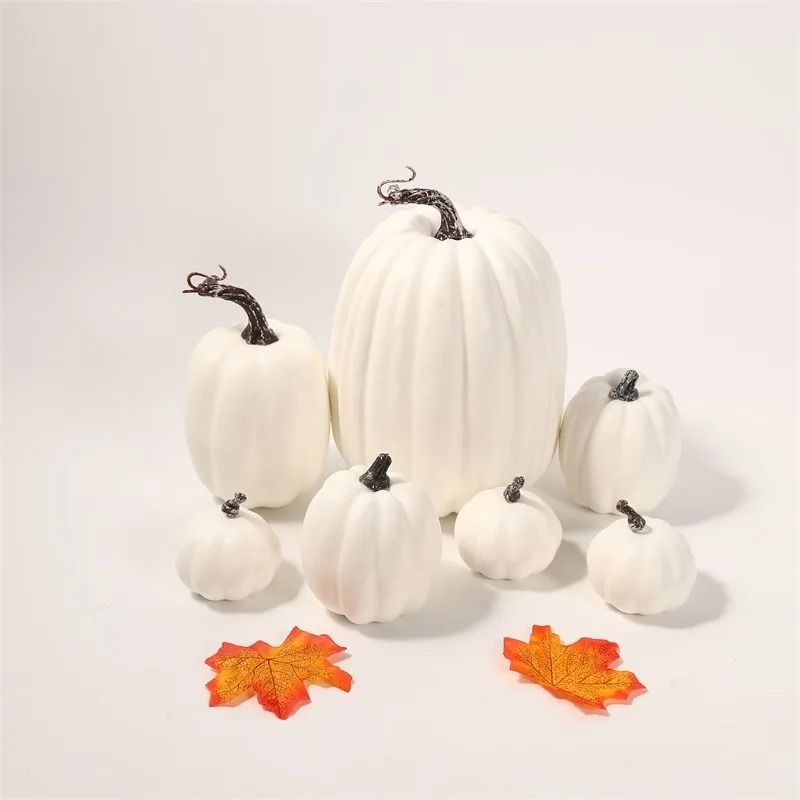 7Piece Simulation Pumpkin Set HighDefinition Artificial Harvest Decor For Halloween Thanksgiving 3