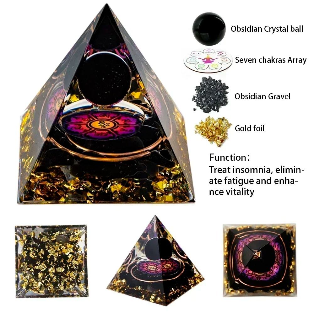 Natural Crystal Energy Pyramid Peridot Amethyst Reiki Healing Generator For Modern Egyptian Decor 10
