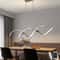 Modern Minimalist Linear Chandelier HighDefinition LED Pendant Lighting For Dining Rooms Kitchen I 0
