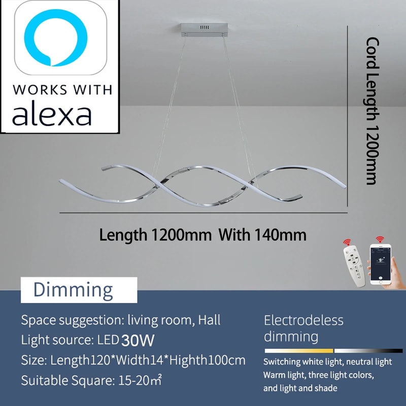 Modern Minimalist Linear Chandelier HighDefinition LED Pendant Lighting For Dining Rooms Kitchen I 7