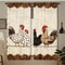 Retro Polka Dot Chicken Cafe Curtains 2Piece Contemporary Rod Pocket Window Treatment For Modern K 7