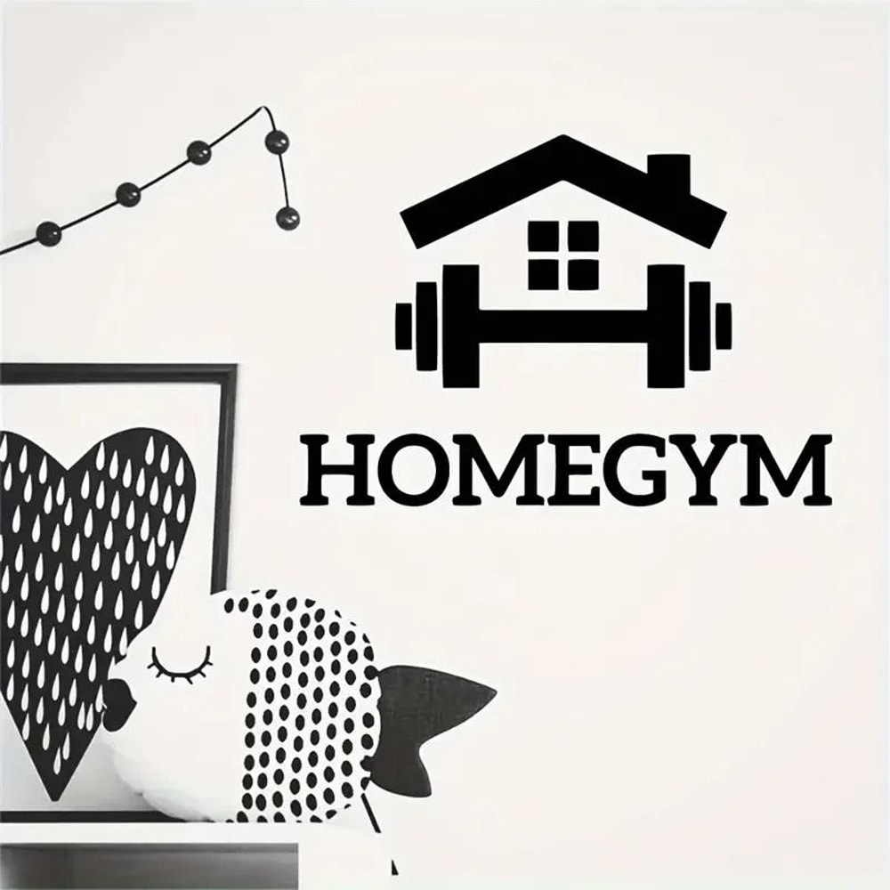 Creative Fitness Barbell Wall Sticker HighDefinition SelfAdhesive Vinyl Graphic For Modern Gyms H 1