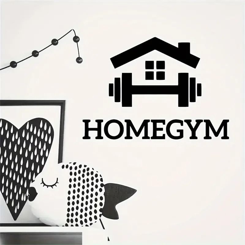 Creative Fitness Barbell Wall Sticker HighDefinition SelfAdhesive Vinyl Graphic For Modern Gyms H 1