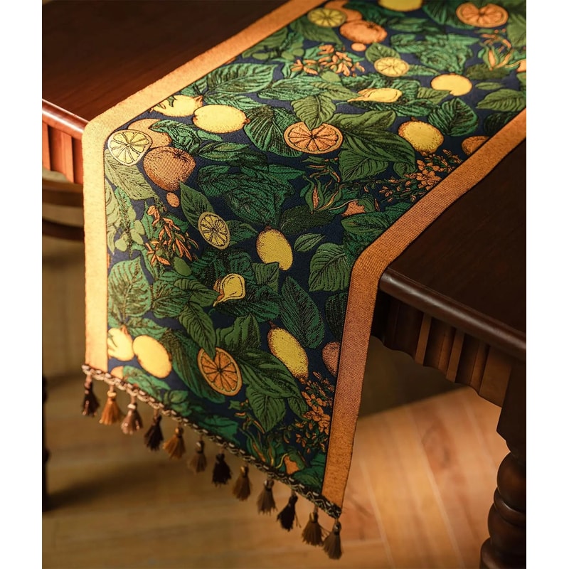 Farmhouse Lemon Floral Table Runner HighDefinition Citrus Botanical Decor For Kitchen Islands Cof 5