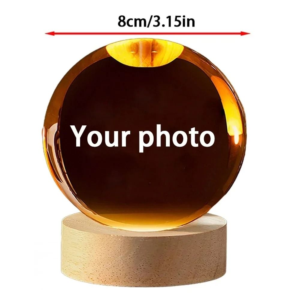Custom LED Crystal Ball Night Light HighDefinition Photo Souvenir For Modern Bedrooms Executive Of 7