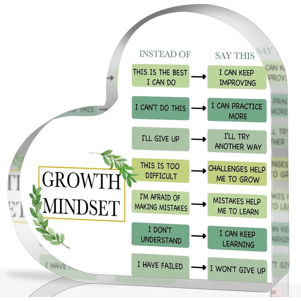 Growth Mindset Acrylic Ornament HighDefinition Spiritual Inspirational Gift For Modern Offices Ho 0