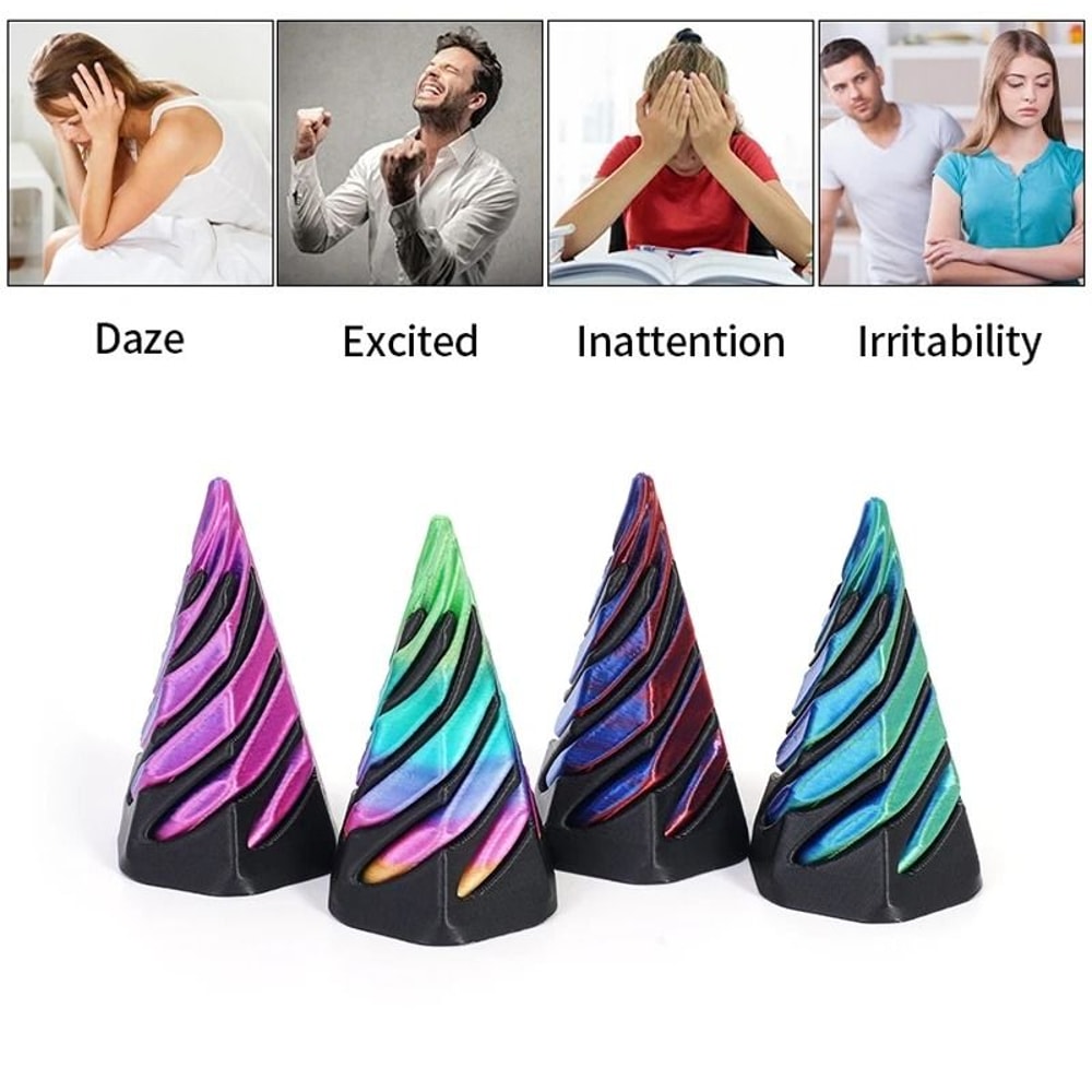 3DPrinted Rotating Impossible Pyramid Spiral Cone HighDefinition Kinetic Fidget Toy 5