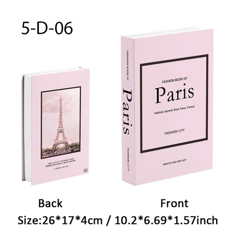 Modern Designer Fake Book Storage Box HighDefinition Paris Fashion Decorative Books For Coffee Tab 16