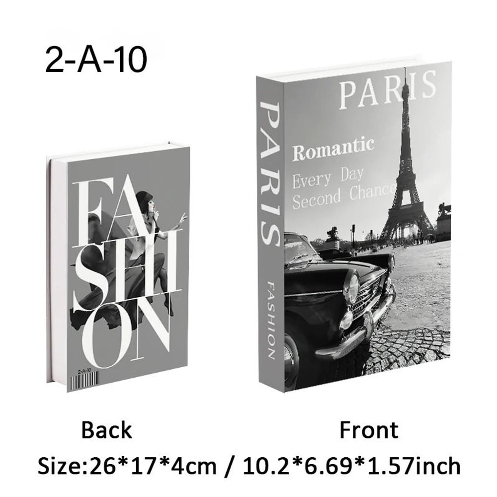 Modern Designer Fake Book Storage Box HighDefinition Paris Fashion Decorative Books For Coffee Tab 19