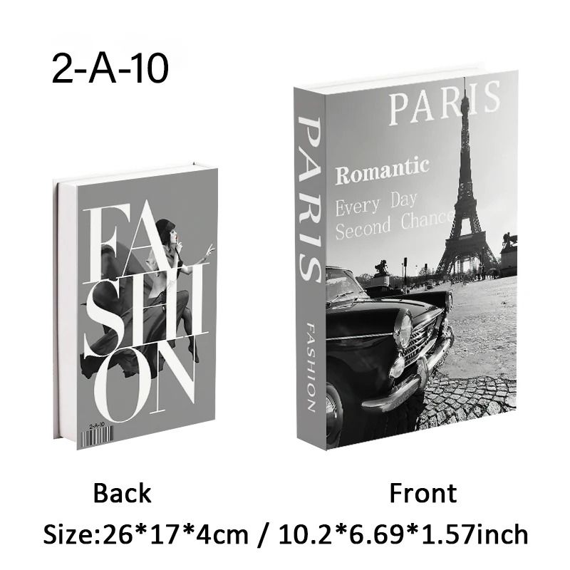 Modern Designer Fake Book Storage Box HighDefinition Paris Fashion Decorative Books For Coffee Tab 19