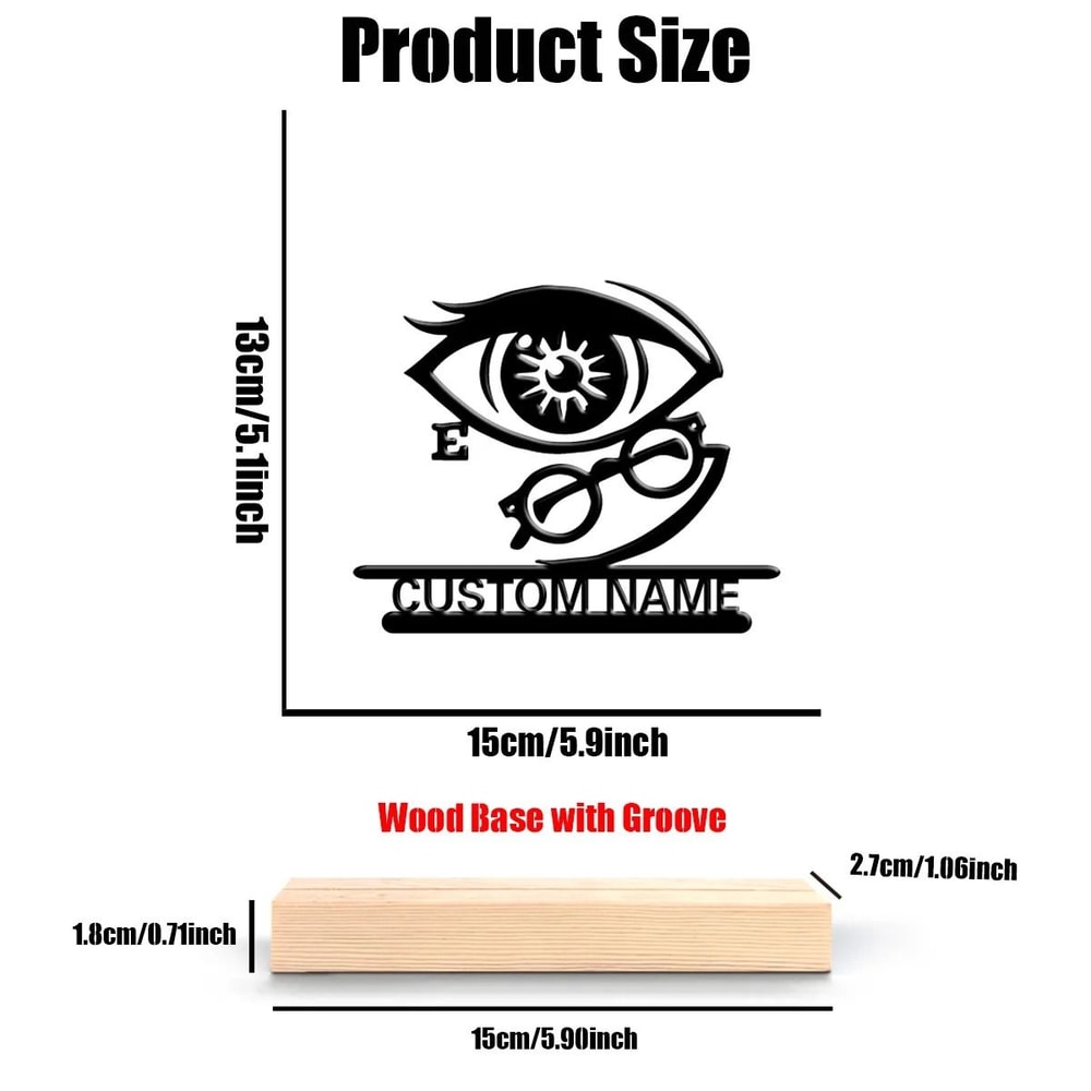 Personalized Ophthalmic Doctor Metal Statue Professional MaleThemed Desk Decor With Integrated Woo 6