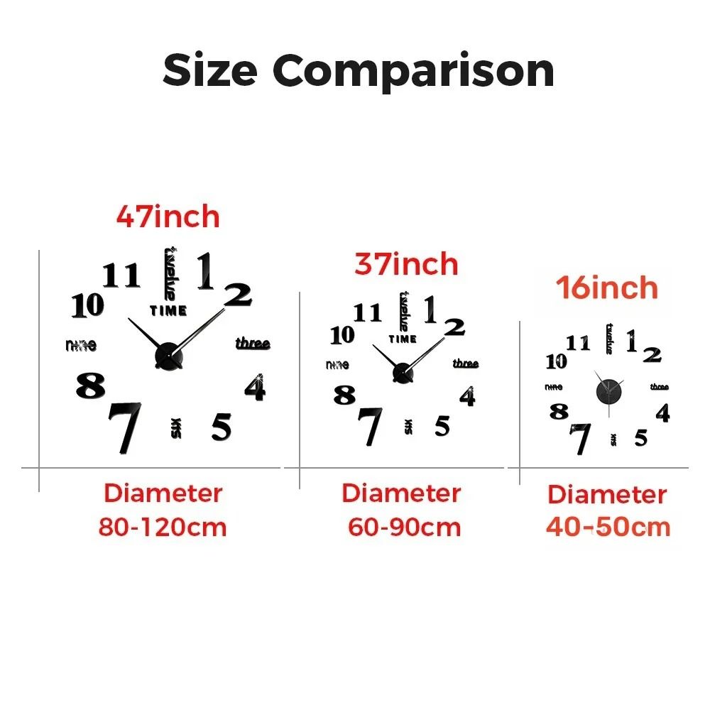 3D Luminous DIY Frameless Wall Clock Modern Silent Digital Clock Wall Stickers For Home Office De 5