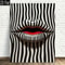 Abstract Striped Lip Art Print Modern Retro Frameless Canvas For Bold Interior Wall Decor 2