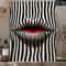 Abstract Striped Lip Art Print Modern Retro Frameless Canvas For Bold Interior Wall Decor 5