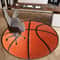 3D Basketball Flannel Round Rug HighDefinition Sporty Orange Black Decor For Living Room Bedroom 4