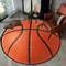 3D Basketball Flannel Round Rug HighDefinition Sporty Orange Black Decor For Living Room Bedroom 5