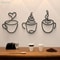 Metal Black Coffee Cup Wall Art HighDefinition Modern Silhouette For Kitchen Cafe Coffee Bar Deco 0