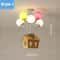 Kids Balloon Sputnik Hybrid Chandelier Modern Wood Glass Ceiling Luminaire For Playrooms Dining 9