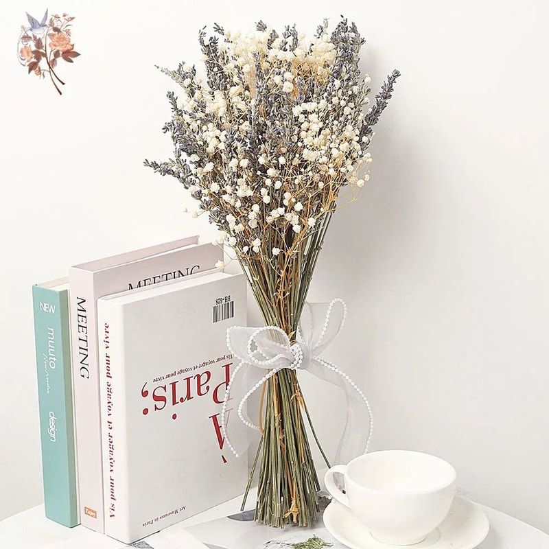 90g Lavender Mixed Gypsophila Bouquet HighDefinition Natural Botanical Decor For Modern Romantic 0