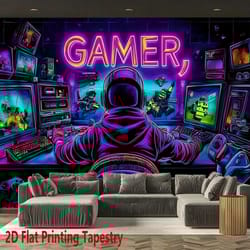 cyberpunk neon "gamer" fluorescent wall tapestry
