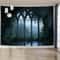 Enchanted Gothic Window Lush Garden Tapestry 11