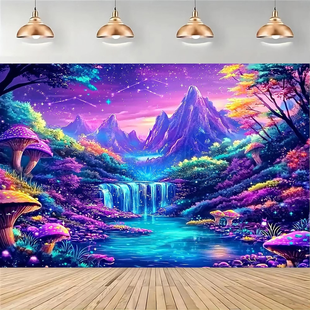 Enchanted Fantasy Forest GlowintheDark Tapestry 2