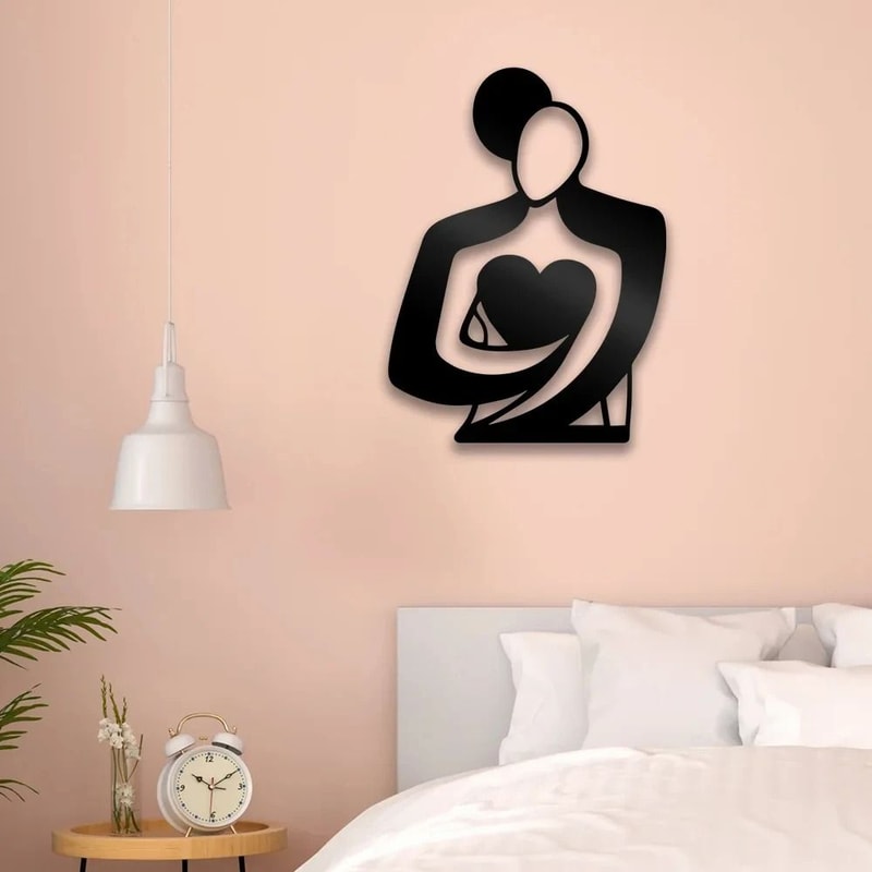 Embrace Love Modern Metal Wall Art Decor 0