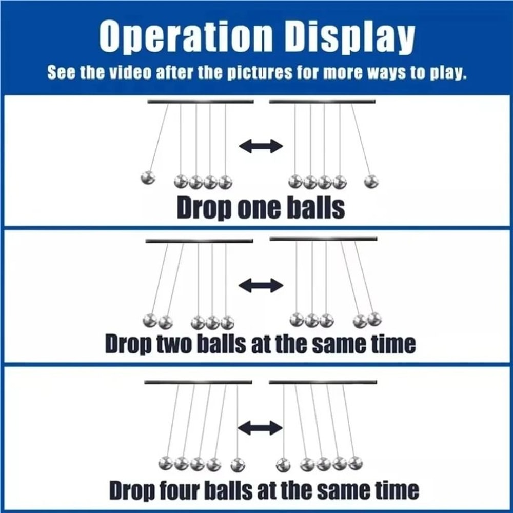 Classic Newtons Cradle Physical Balance Pendulum 3