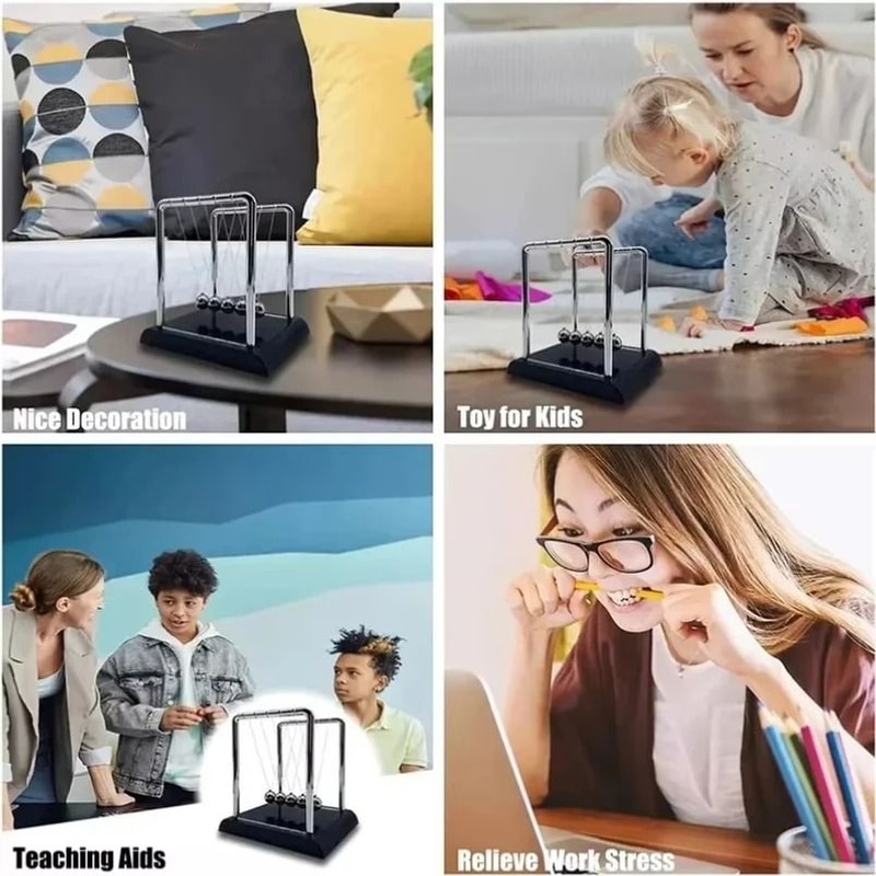 Classic Newtons Cradle Physical Balance Pendulum 4