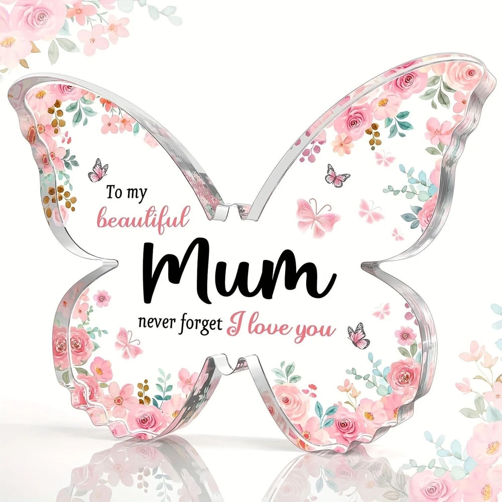 Beautiful ButterflyShaped Acrylic Plaque For Mum 0