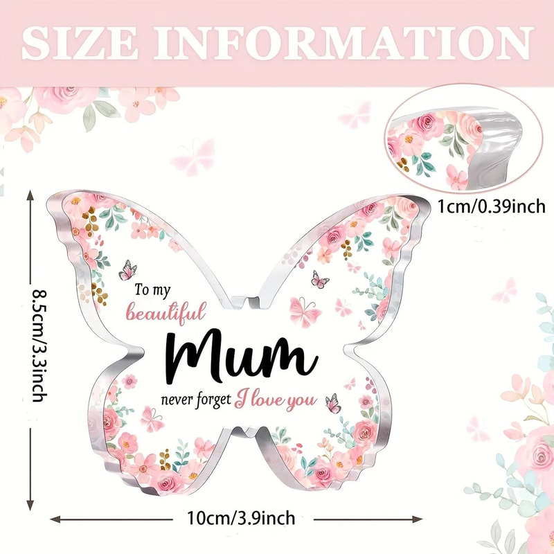 Beautiful ButterflyShaped Acrylic Plaque For Mum 1