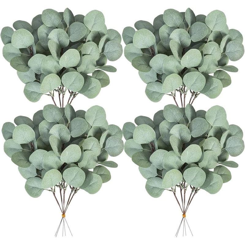 10Piece Premium Silk Eucalyptus Stem Set 0