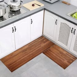modern wood grain printed non-slip floor mat