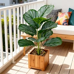 lush artificial tropical palm & monstera bouquet