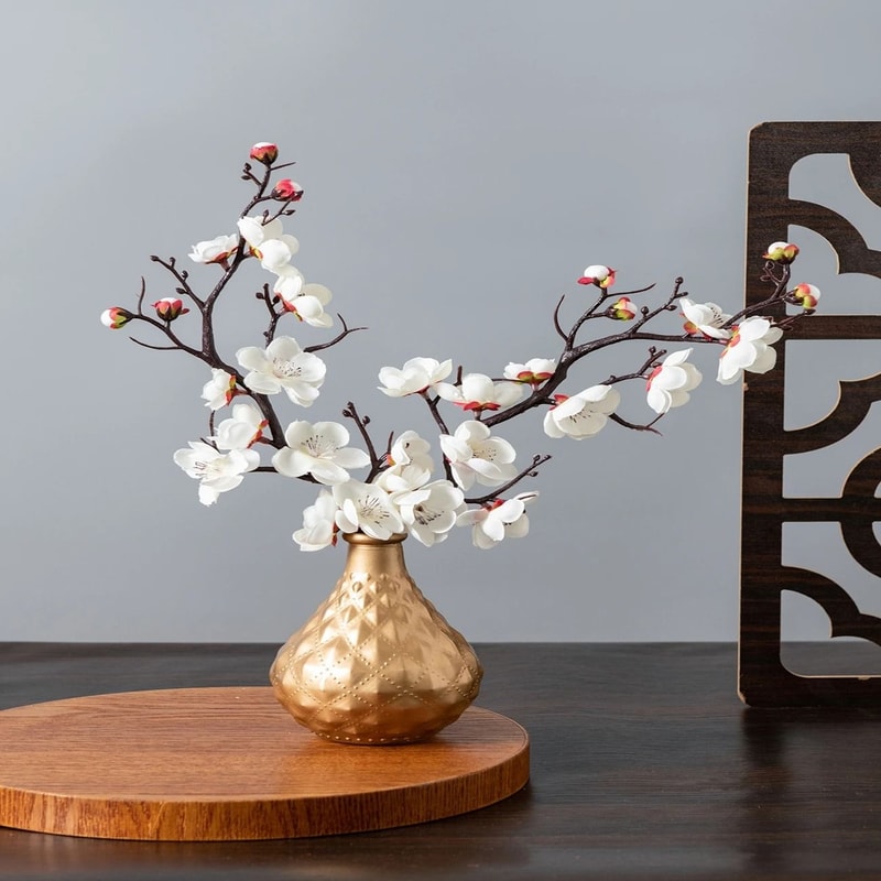 Silk Spring Plum Peach Blossom Branches 0