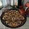 Viking Yggdrasil Valknut Round Area Rug 1