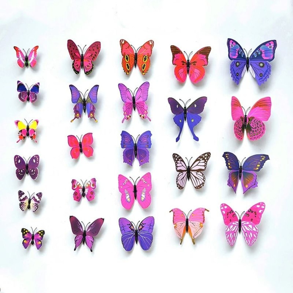 12Piece Simulated Butterfly 3D Decor Set 3
