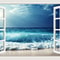 3D Ocean View Window To Paradise Wall Sticker 10