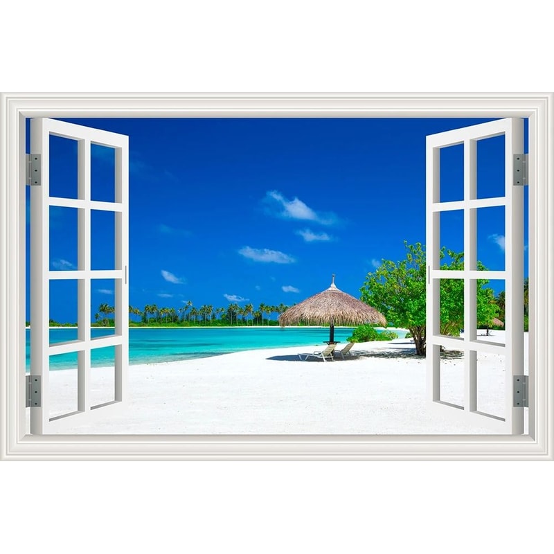3D Ocean View Window To Paradise Wall Sticker 16