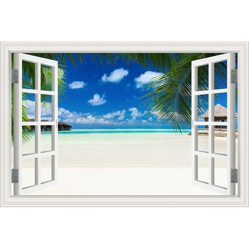 3D Ocean View Window To Paradise Wall Sticker 17