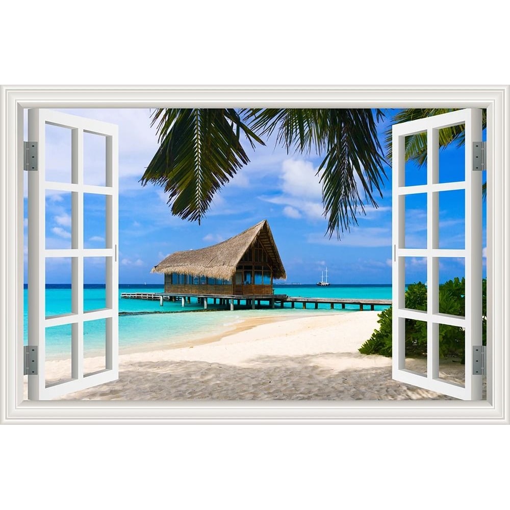 3D Ocean View Window To Paradise Wall Sticker 20