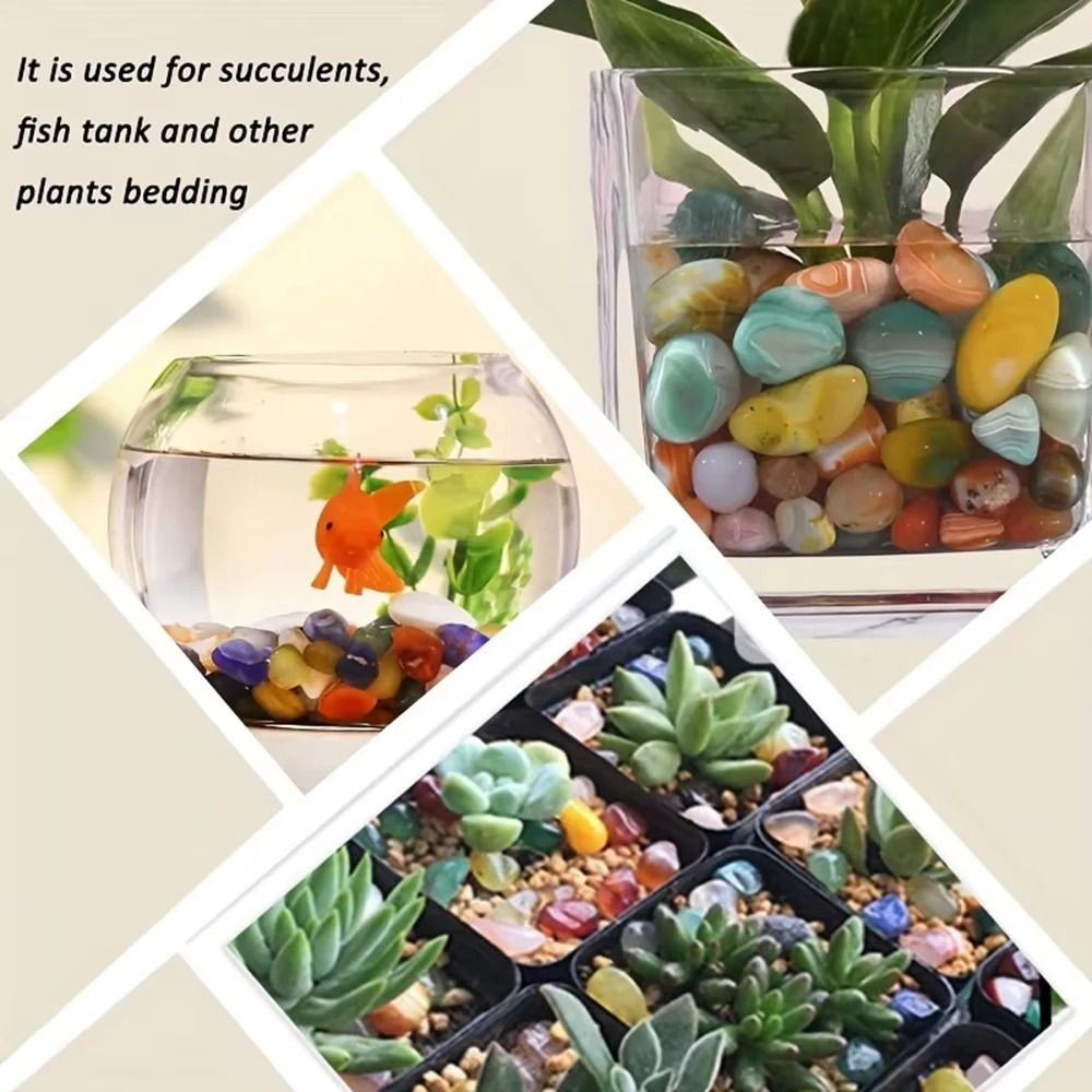 Natural Tumbled Agate Quartz Crystal Gravel 3