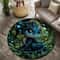 Cartoon Jungle Baby Dragon Round Flannel Floor Mat 0