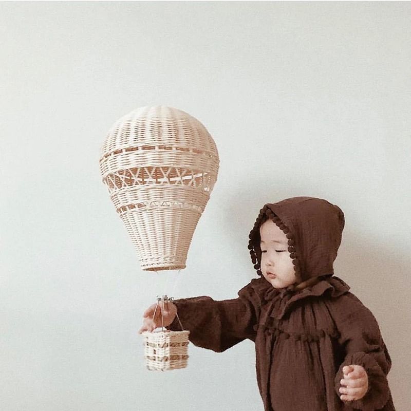 HandWoven Rattan Hot Air Balloon Ornament 0