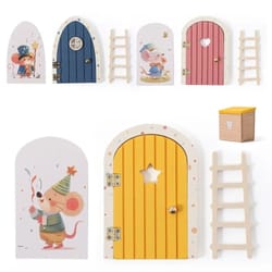 handcrafted wooden miniature fairy & elf door